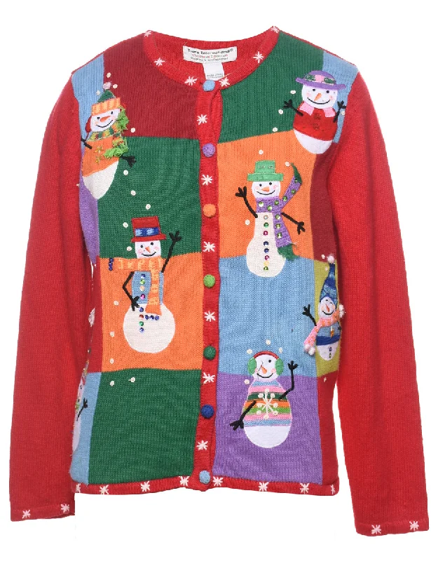 Snowman Christmas Cardigan - XL