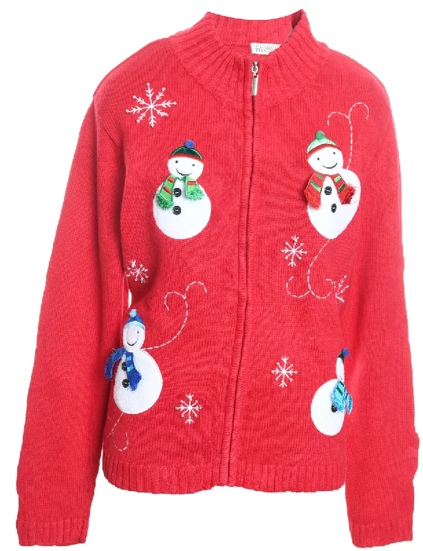 Snowman Christmas Cardigan - XL