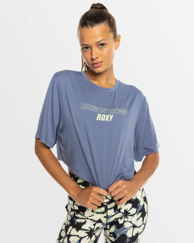 Womens Beach Bound Short Sleeves Cropped T-Shirt