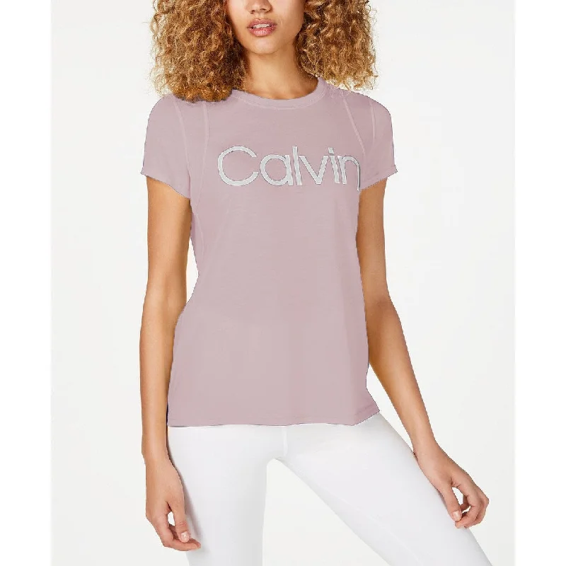 Calvin Klein Performance Women's Logo T-Shirt Pink Size Medium