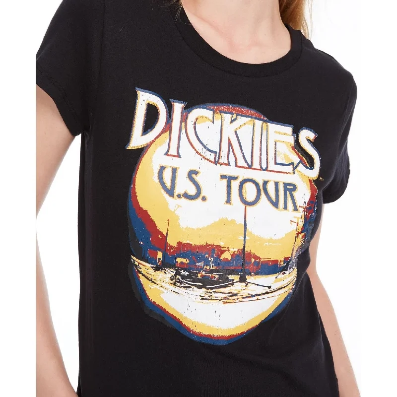 Dickies Women's Cotton Graphic-Print T-Shirt Black Size Large