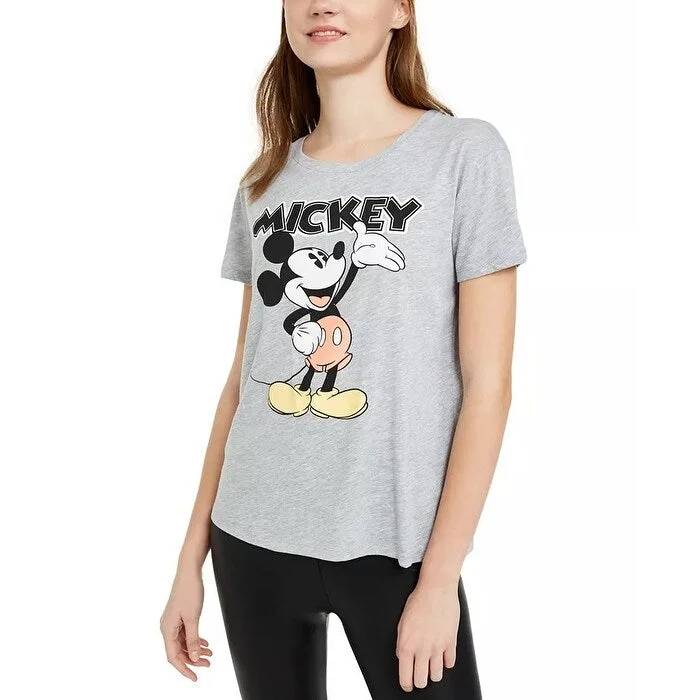 Disney Juniors' Mickey Mouse Graphic T-Shirt Med Gray Size Large