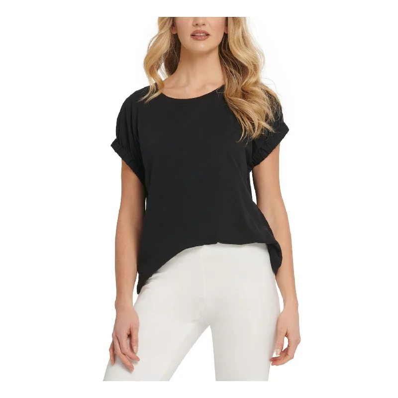 DKNY Women's Short Sleeve Crew Neck T-Shirt Black Size X-Small