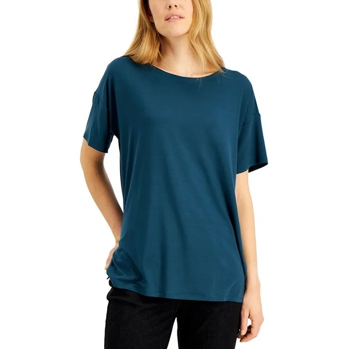 Eileen Fisher Women's Long Boxy T-Shirt Blue Size Small