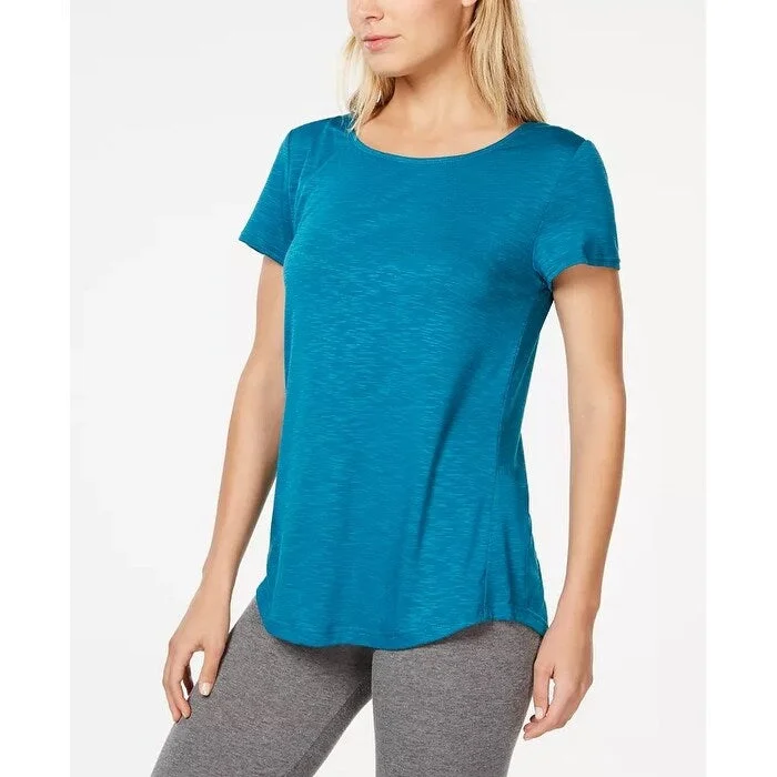 Ideology Women's Cross Back T-Shirt Turq/Aqua Size Medium