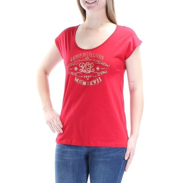 Lauren Ralph Lauren Jersey Scoop-Neck T-Shirt Brilliant Red M