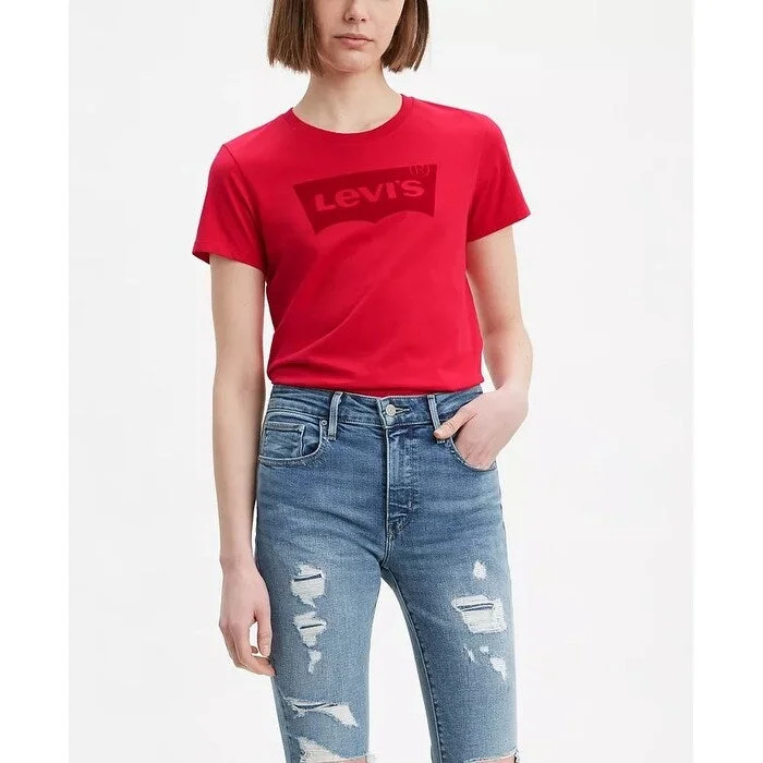 Levi's Women's Batwing Cotton Logo Graphic T-Shirt Red Size L - Large