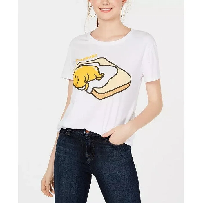 Love Tribe Juniors' Gudetama Graphic T-Shirt White Size Medium