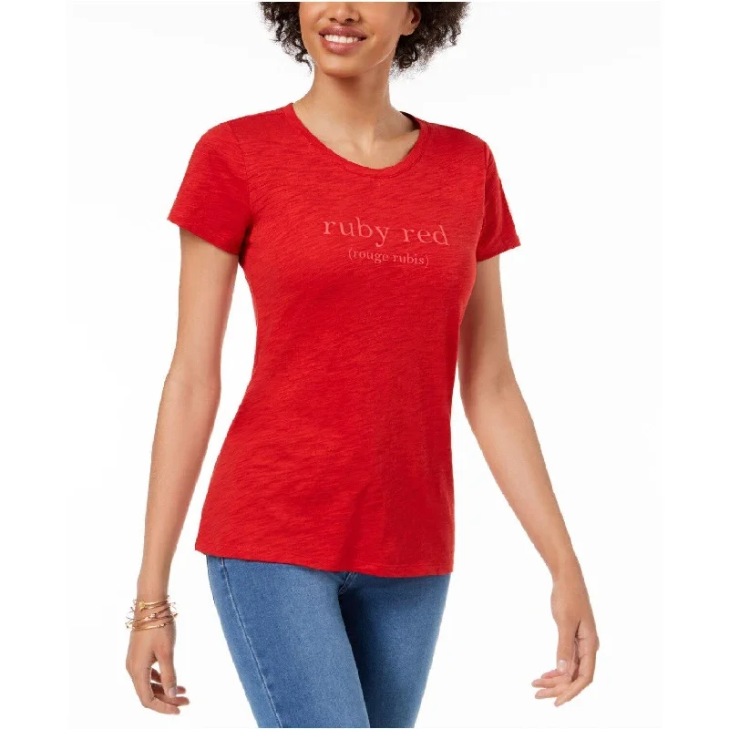 Maison Jules Women's Graphic T-Shirt Fire Spin Size Small - Red