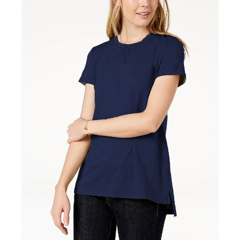 Maison Jules Women's High-Low T-Shirt Intrepid Blue Size Extra Large - X-Large