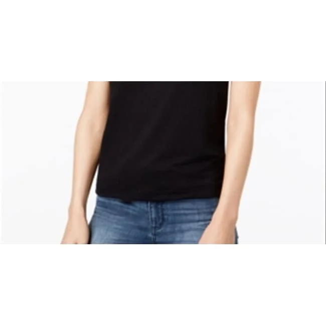 Maison Jules Women's Short Sleeve T-Shirt Top Black Size X-Small