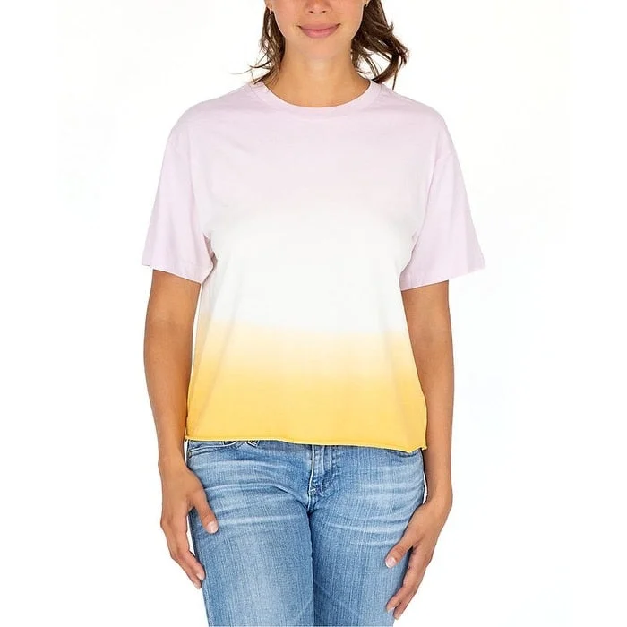 Rebellious One Junior's Printed Dip Dye T-Shirt Yellow Size Xs