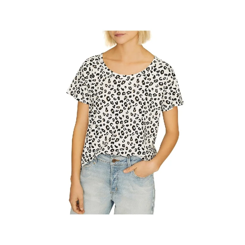 Sanctuary Women's Animal Print Short Sleeve T-Shirt White Size Small