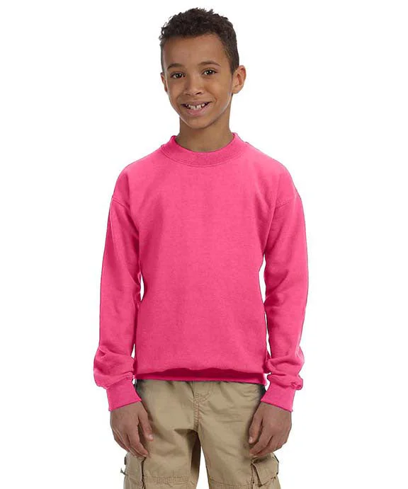 18000B - Gildan Heavy Blend™ Youth Crew Neck Sweatshirt | Safety Pink