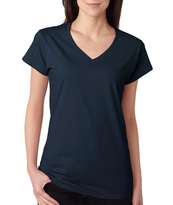 64V00L - Gildan Junior Fit Softstyle V-Neck T-Shirt | Navy