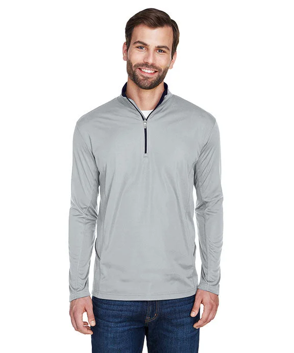 8230 - UltraClub Mens Cool & Dry Sport Quarter-Zip Pullover | Grey