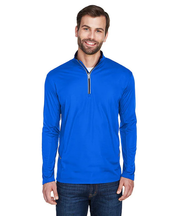 8230 - UltraClub Mens Cool & Dry Sport Quarter-Zip Pullover | Kyanos Blue