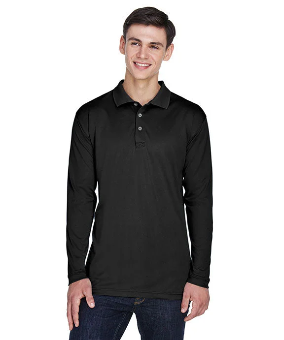 8405LS - UltraClub Adult Cool & Dry Sport Long-Sleeve Polo Shirt | Black