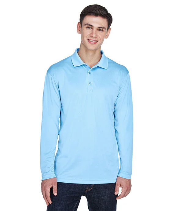 8405LS - UltraClub Adult Cool & Dry Sport Long-Sleeve Polo Shirt | Columbia Blue