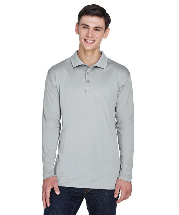 8405LS - UltraClub Adult Cool & Dry Sport Long-Sleeve Polo Shirt | Grey