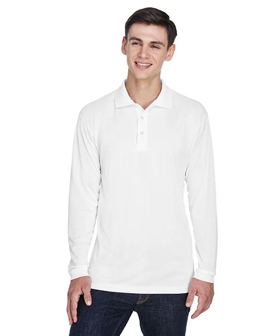 8405LS - UltraClub Adult Cool & Dry Sport Long-Sleeve Polo Shirt | White