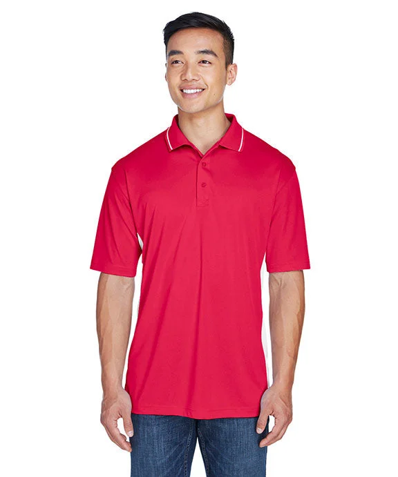 8406 - UltraClub Mens Cool & Dry Sport Two-Tone Polo Shirt | Red/White