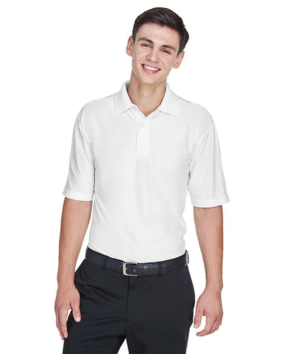 8415 - UltraClub Mens Cool & Dry Elite Performance Polo Shirt | White