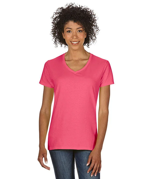 G500VL - Gildan Ladies Heavy Cotton 5.3 oz. V-Neck T-Shirt | Coral Silk