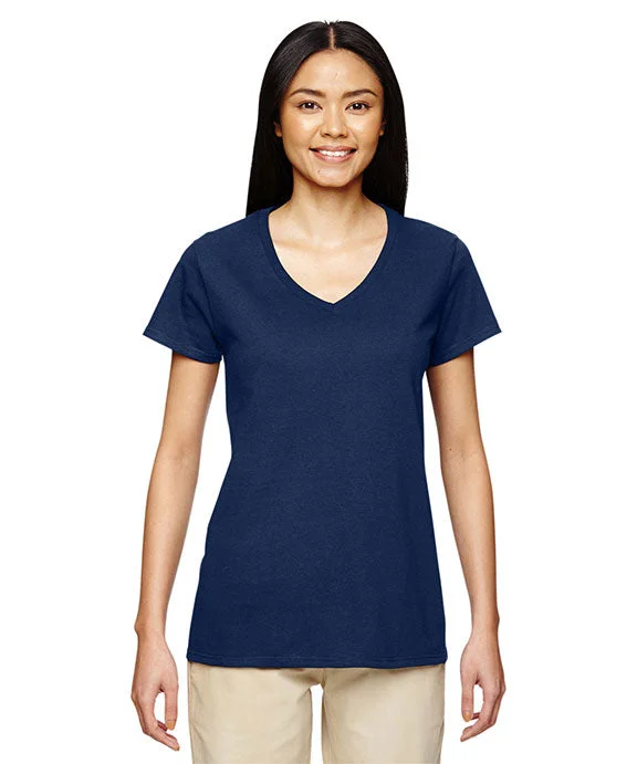 G500VL - Gildan Ladies Heavy Cotton 5.3 oz. V-Neck T-Shirt | Navy