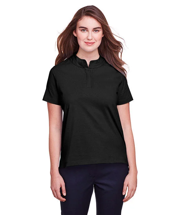 UC105W - UltraClub Ladies Lakeshore Stretch Cotton Performance Polo Shirt | Black