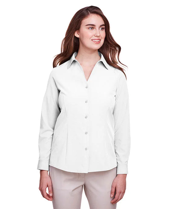 UC500W - UltraClub Ladies Bradley Performance Woven Shirt | White