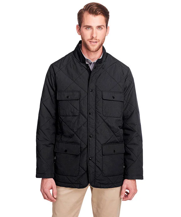 UC708 - UltraClub Mens Dawson Quilted Hacking Jacket | Black