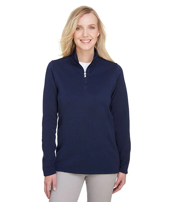 UC792W - UltraClub Ladies Coastal Pique Fleece Quarter-Zip | Navy