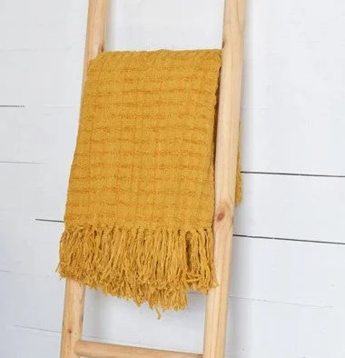 Mustard Fringe Throw