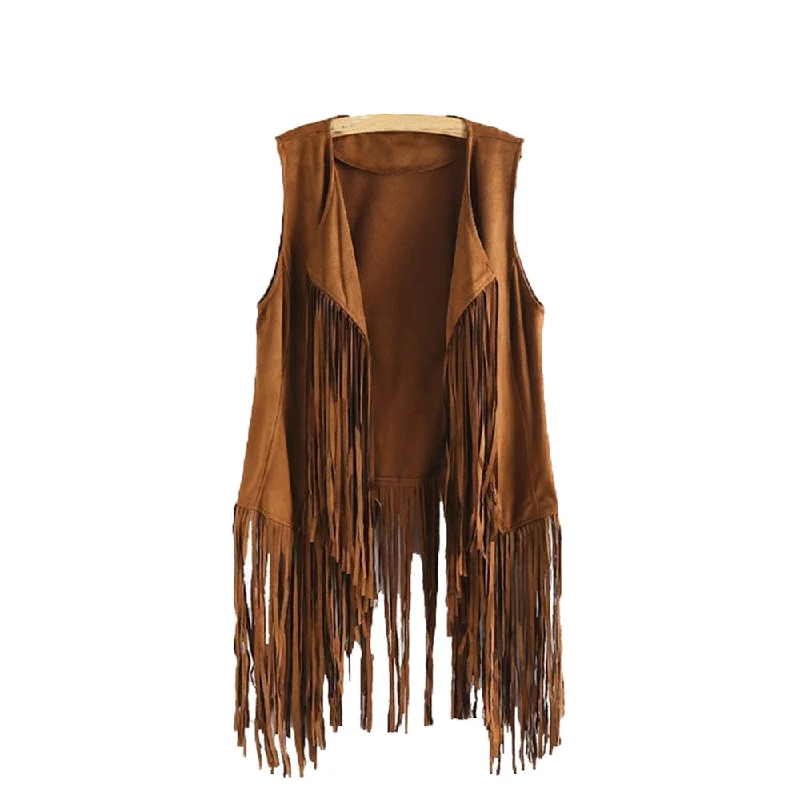 Brown Fringed Hippie Vest