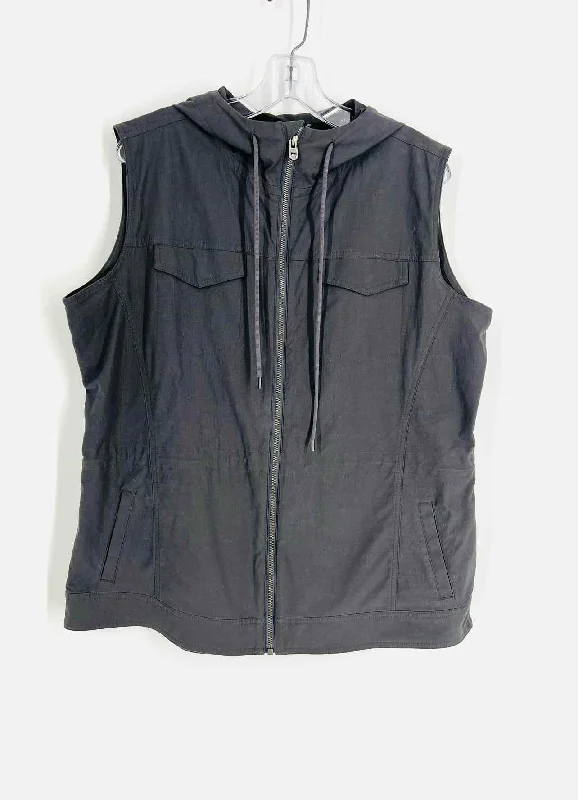 Kuhl Size L Gray Hooded Drawstring Vests Vest