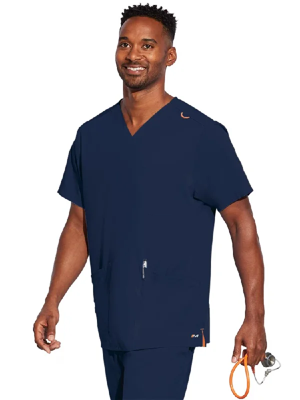 Barco Motion Unisex V-Neck Scrub Top | Navy