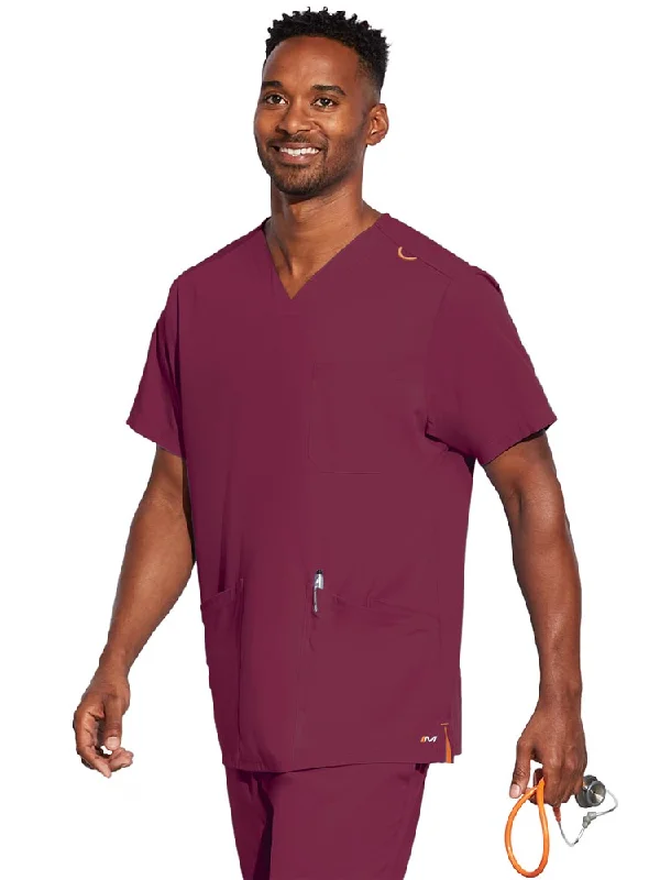 Barco Motion Unisex V-Neck Scrub Top | Wine