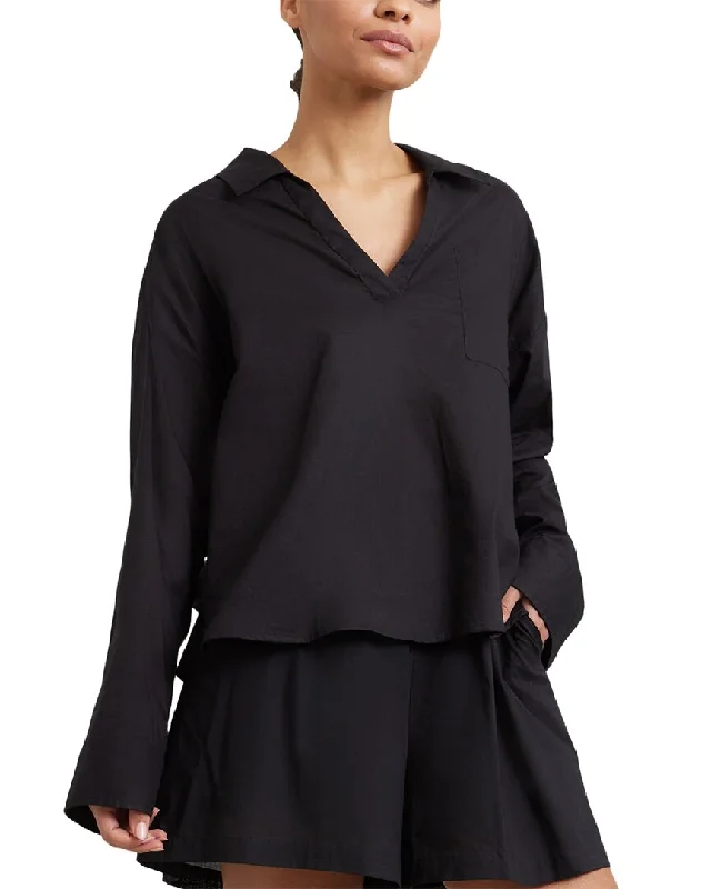 Modern Citizen Jo Collared V-Neck Shirt