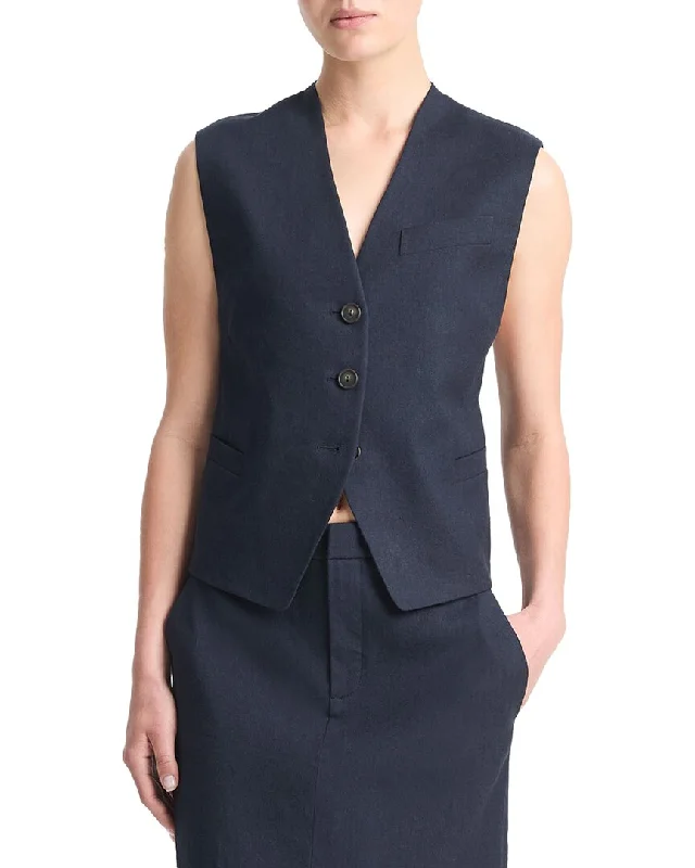 Vince Linen-Blend Vest