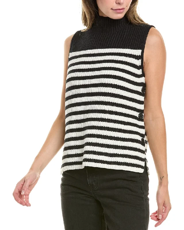 Design History Stripe Mock Neck Vest