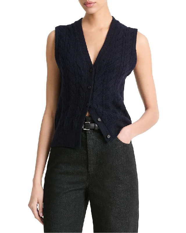 Vince Cable Button Wool & Cashmere-Blend Vest