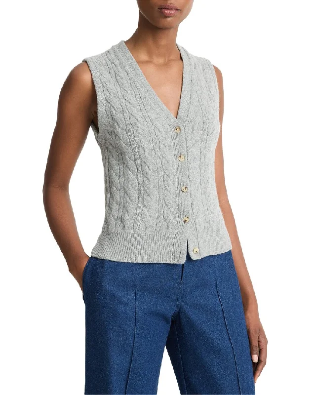 Vince Cable Button Wool & Cashmere-Blend Vest