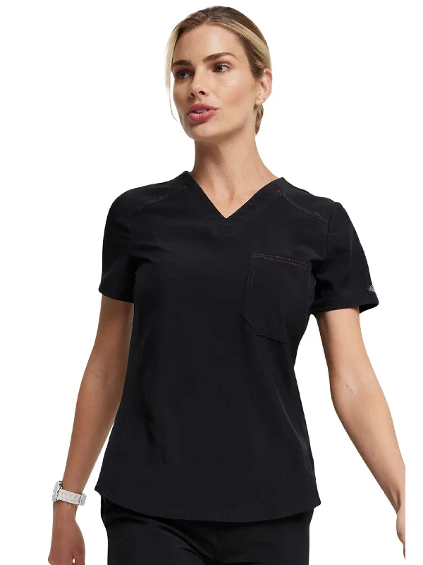 Dickies Riveting Women's Tuckable V-neck Scrub Top | Black