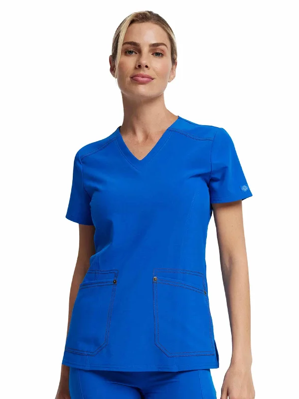 Dickies Riveting Women's V-neck Scrub Top | Royal Blue