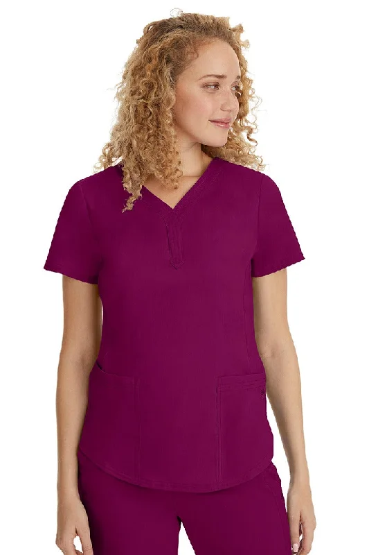 Purple Label Women's Jane V-Neck Scrub Top | Wine