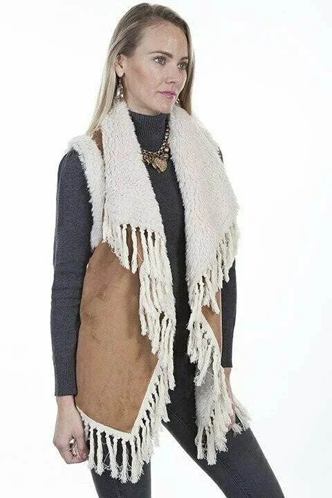 Scully Suede Fringe Vest Sherpa Lined