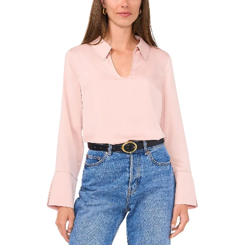 Vince Camuto Womens Collar V Neck Blouse