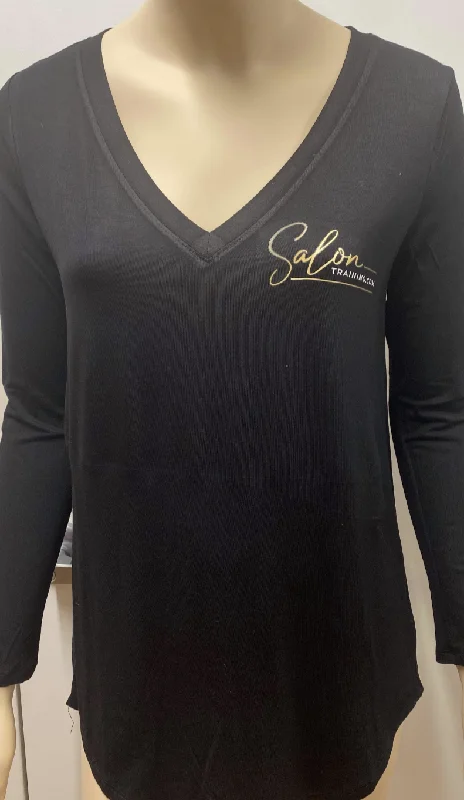 Salon Training V Neck Tops W/ Vinyl Logo