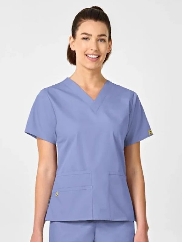 WonderWink Origins Women's Bravo V-Neck Scrub Top | Ceil Blue